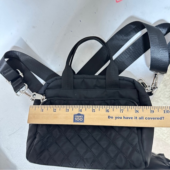Sol and Selene Rejoice Black Quilted Crossbody Bag Top Handle Medium Bag Purse - Picture 11 of 12